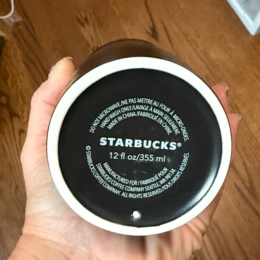 Starbucks Coffee 2018 Holiday Blend Gold Black Sparkle Ceramic Traveler Tumbler